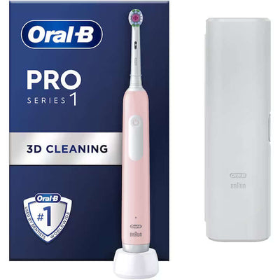 Oral-B Pro 1 Electric Toothbrush – 3D Cleaning, Travel Kit, Pink - MAYONAL STORE