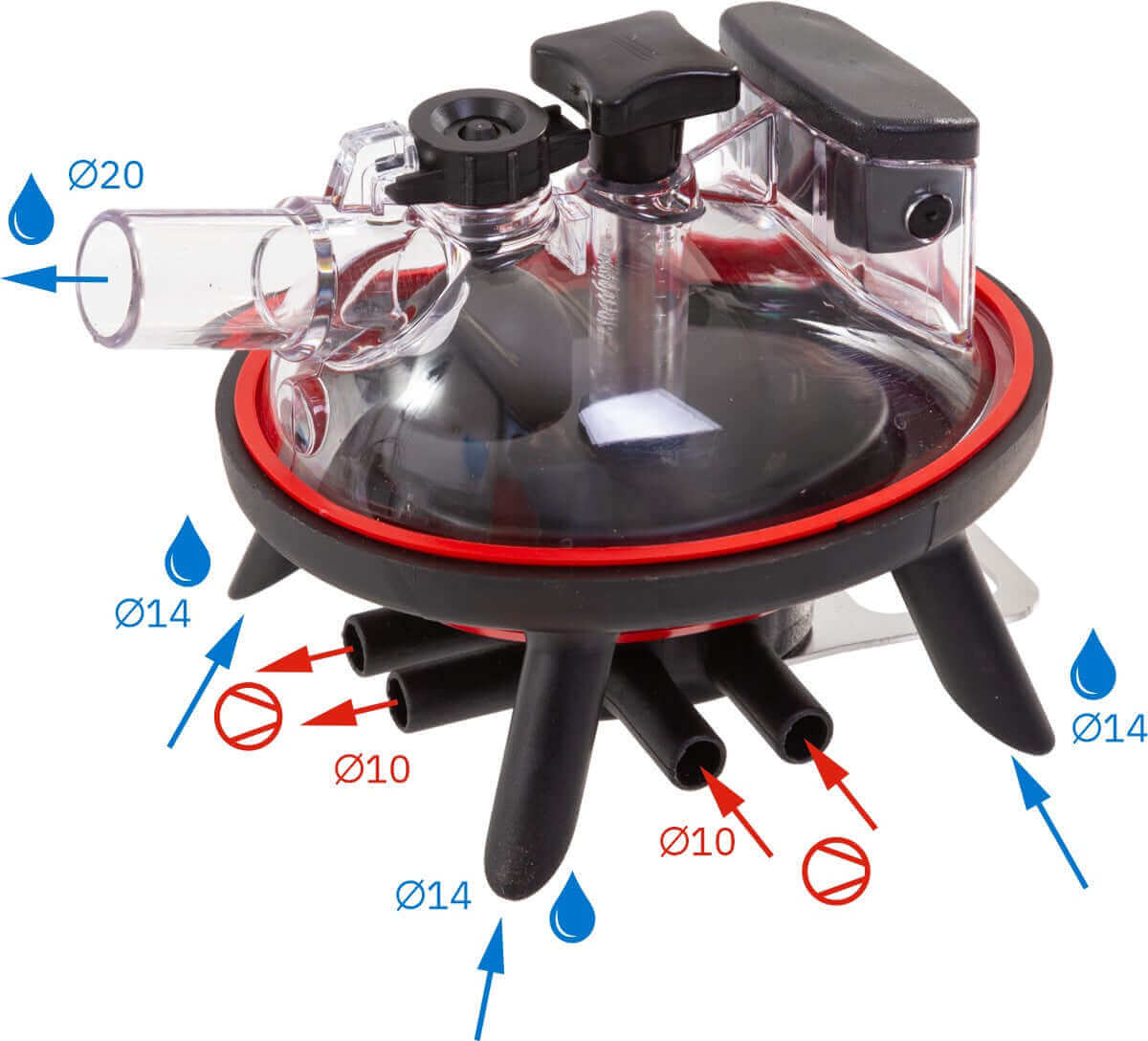 Complete cow milking unit with 4 sleeves and 240 cm³ milk collector. - MAYONAL STORE