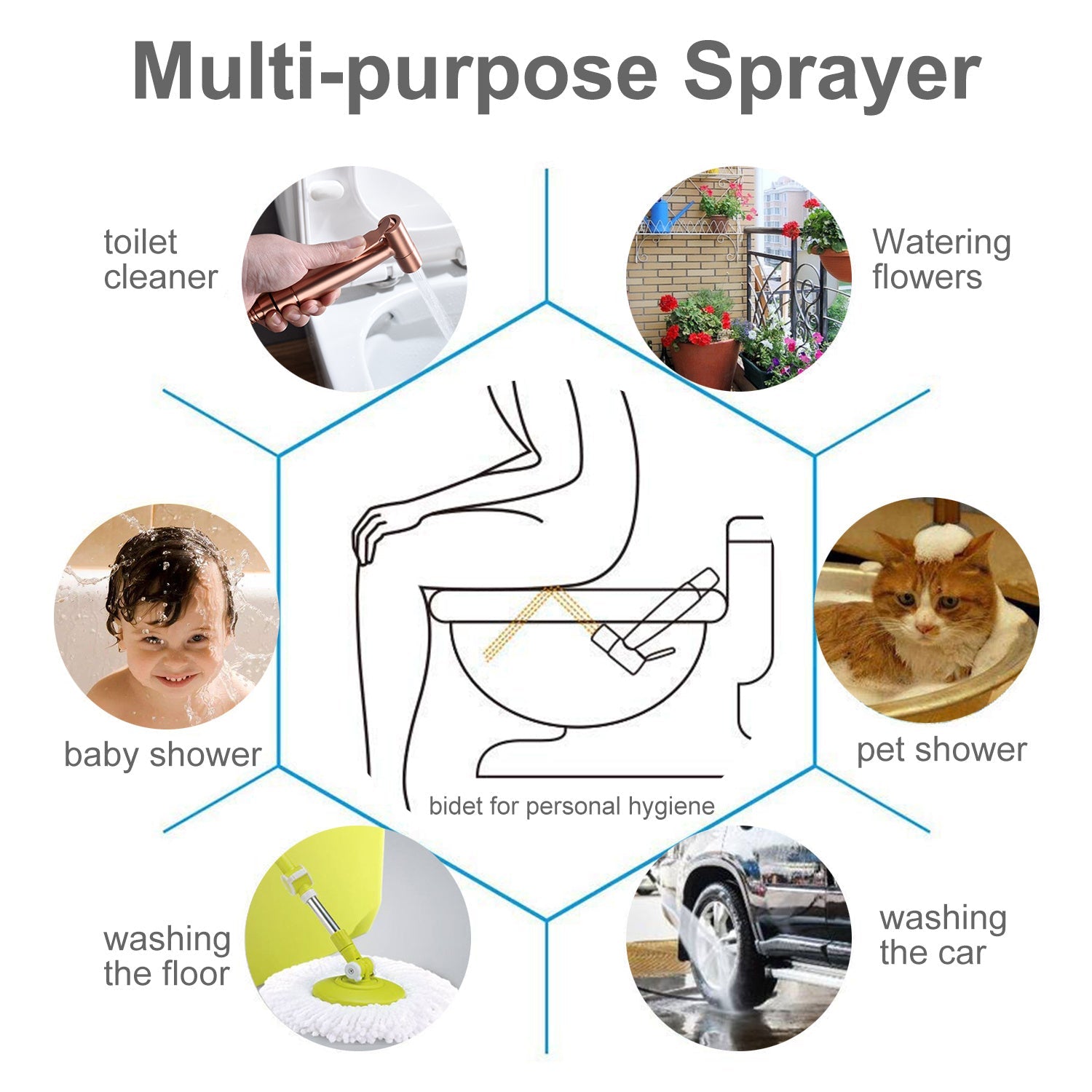 Toilet Spray Gun, Handheld Pet Bathing Equipment - MAYONAL STORE