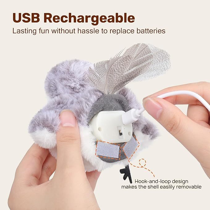 Cat Toys Flapping Bird No Flying,Lifelike Sandpiper Chirp Tweet, Rechargeable Touch Activated Kitten Toy Interactive Cat Exercise Toys For All Breeds Cat Kicker Catnip Toys - MAYONAL STORE