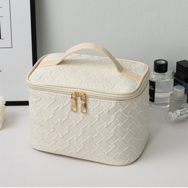 White Large Capacity Portable Travel Makeup Bag - MAYONAL STORE