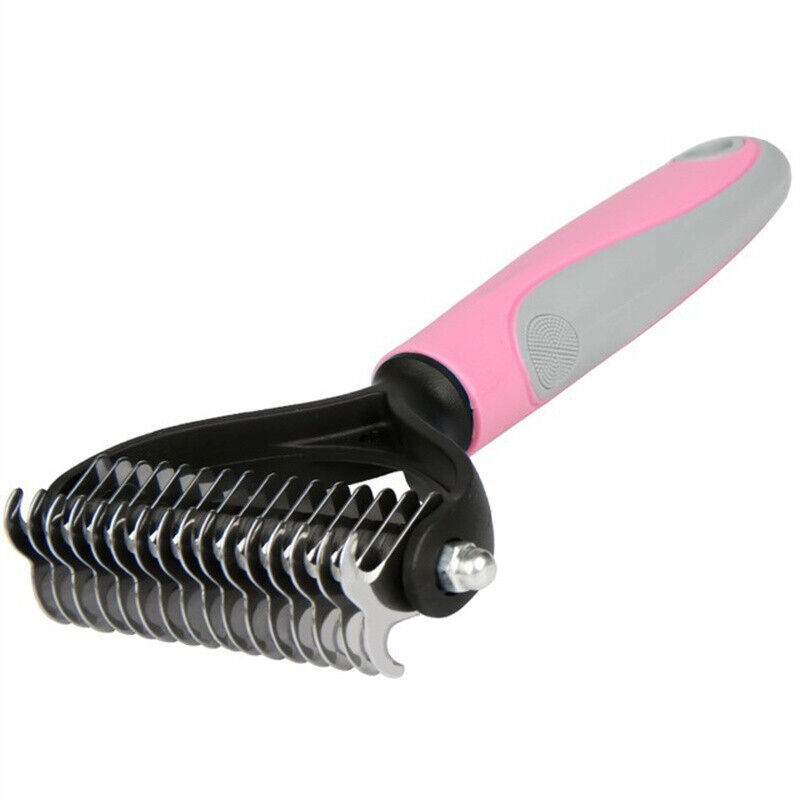 Grooming Brush For Pet Dog Cat Deshedding Tool Rake Comb Fur Remover Reduce 2-Side Dematting Tool For Dogs Cats Pets Grooming Brush Double Sided Shedding And Dematting Undercoat Rake Hair Removal Comb - MAYONAL STORE
