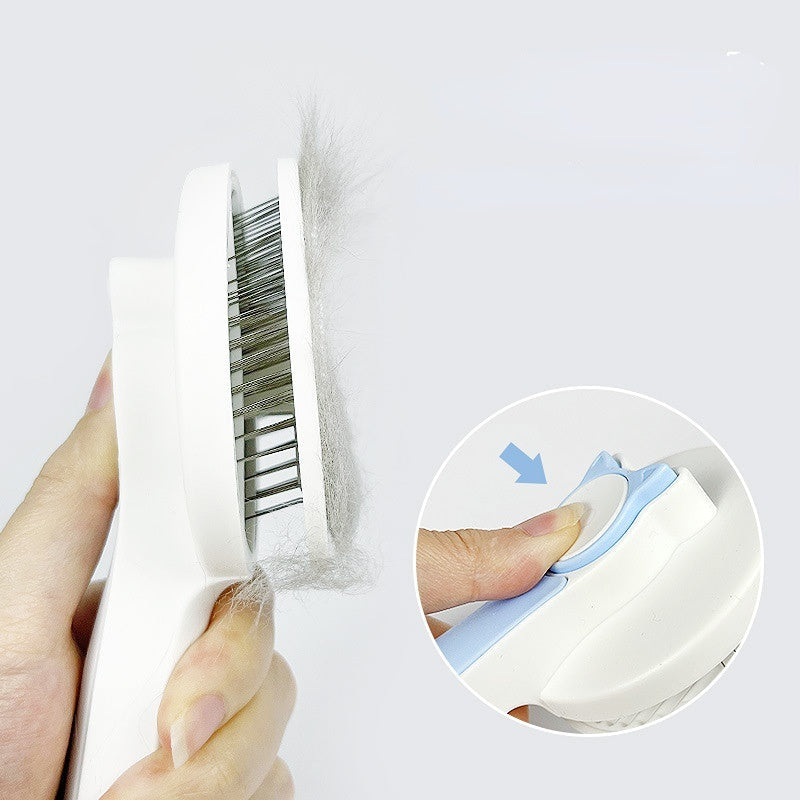 Cat Grooming Brush, Self Cleaning Slicker Brushes For Dogs Pet Hair Removal Comb Stainless Steel Needle Cat Brush Self Cleaning For Cats Dogs Hair Remover Scraper Pet Grooming Tool - MAYONAL STORE
