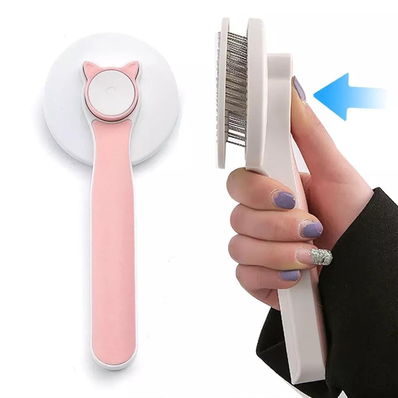 Cat Grooming Brush, Self Cleaning Slicker Brushes For Dogs Pet Hair Removal Comb Stainless Steel Needle Cat Brush Self Cleaning For Cats Dogs Hair Remover Scraper Pet Grooming Tool - MAYONAL STORE