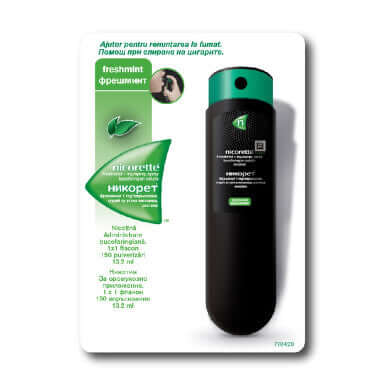Nicorette Freshmint 1 mg Buccopharyngeal Spray 13.2 ml – Anti-Smoking - MAYONAL STORE