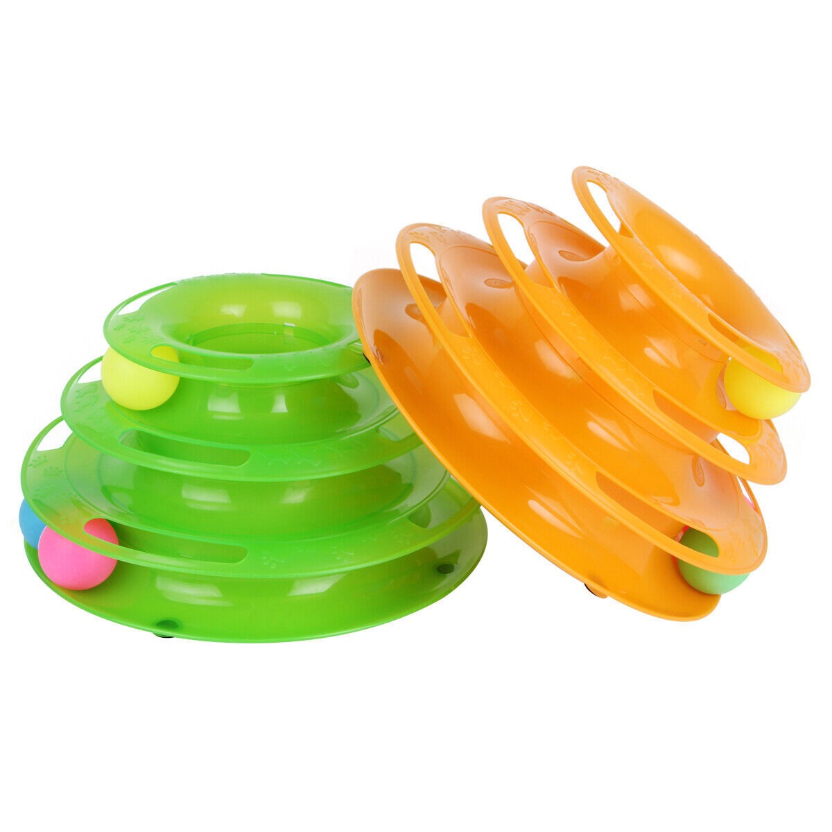 Pet Cat Crazy Ball Disk Interactive Toys Amusement Plate Trilaminar Funny Toy - MAYONAL STORE