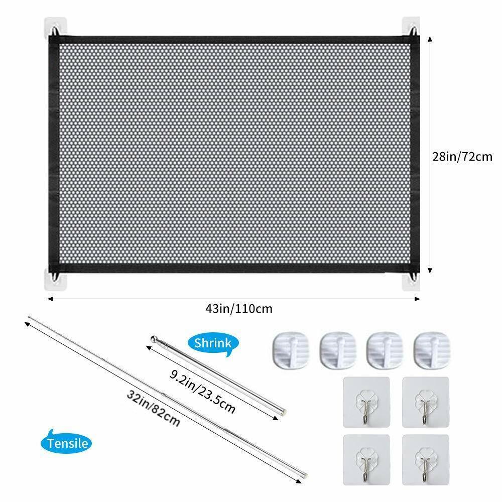 Pets Dog Cat Baby Safety Gate Mesh Fence Magic Portable Guard Net Stairs Doors - MAYONAL STORE