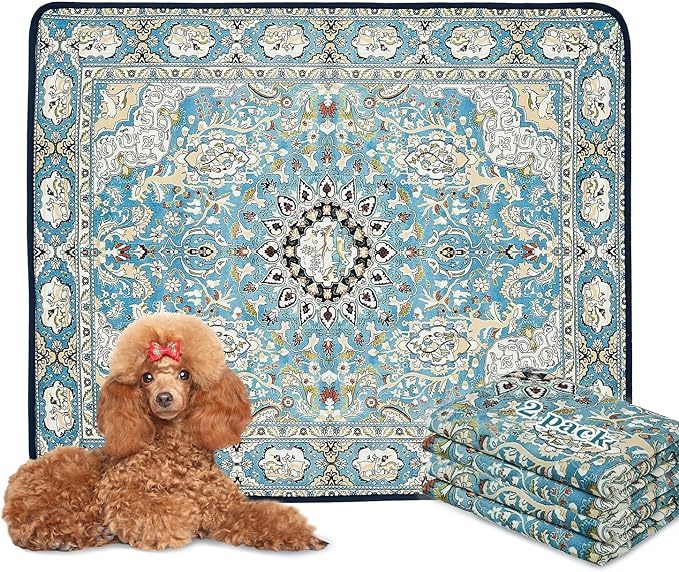 Qeils Washable Pee Pads For Dogs, 2 Pack Reusable Puppy Pads Super Absorbent Leakproof Dog Training Pads, Non-Slip Potty Pads For Floor, Crate, Couch, Whelping Pads Litter Mat Puppy Supplies - MAYONAL STORE