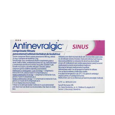 Antinevralgic Sinus – 12 Film-Coated Tablets for Pain Relief - MAYONAL STORE