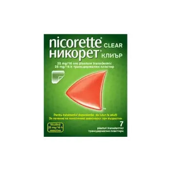 Nicorette Clear 25mg/16 Hours - 7 Transdermal Patches for Smoking Cessation - MAYONAL STORE