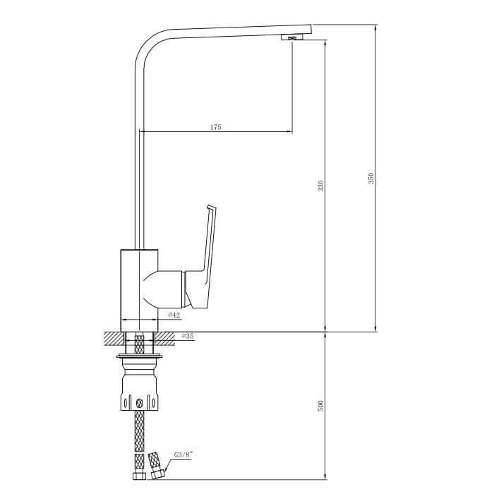 KITCHEN FAUCET KADDA GIRARD MY2061-42C, CHROME - MAYONAL STORE