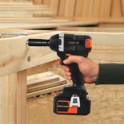 G5060B SCREWDRIVER, GOXAWEE, 20 V, 710 W, 4 Ah, 320 Nm, 2400 RPM, 2 BATTERYES, ORANGE/BLACK
