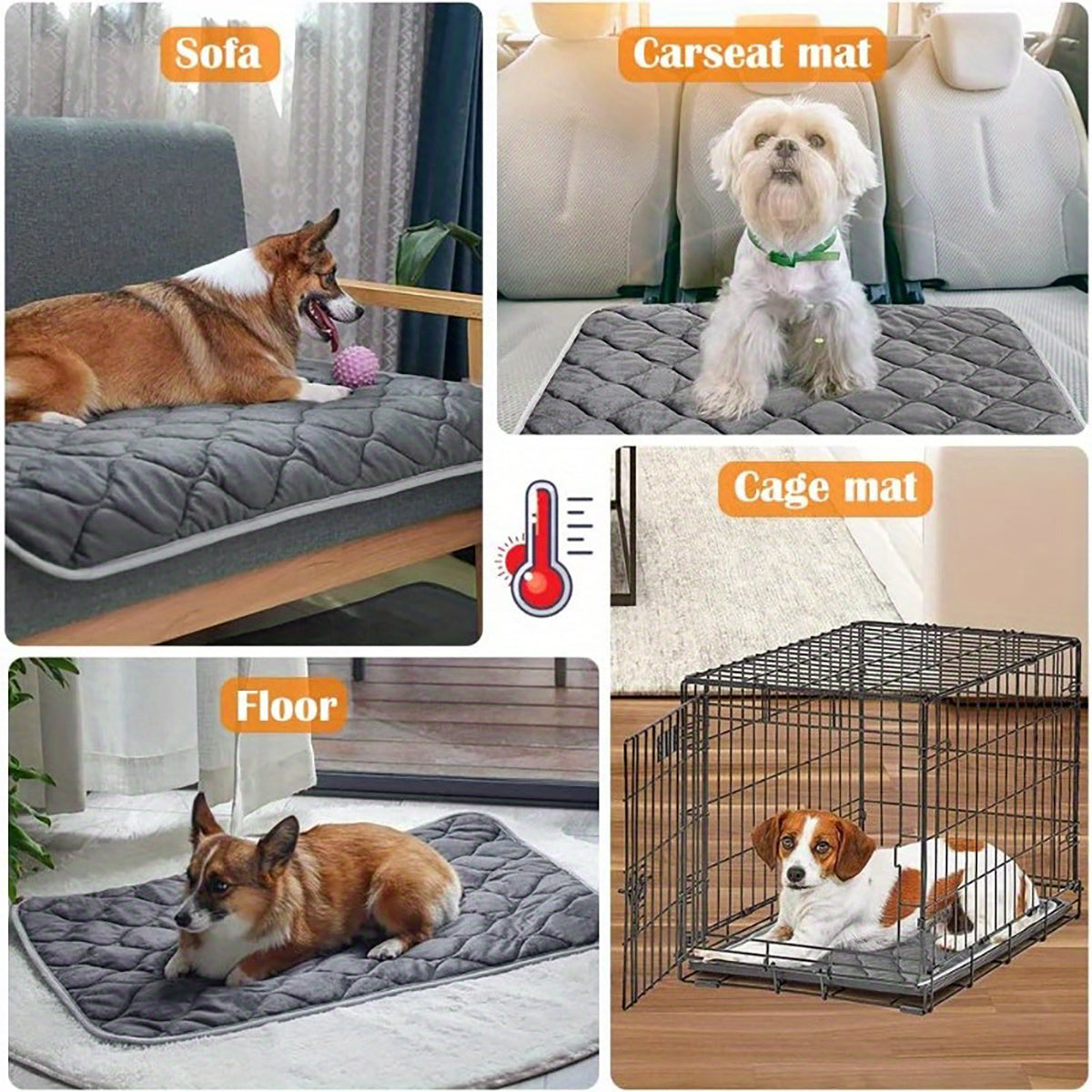 Dog Cat Bed, Cat Dog Non-Slip Mat, Extra Warm Thermal Pet Pad  Self-Heating Cat Mat Warm Thermal Pet Pad Washable Dog Crate Pad Heat Dog Cat Bed Mat Blanket Non-Slip Bottom For Outdoor And Indoor Pets - MAYONAL STORE