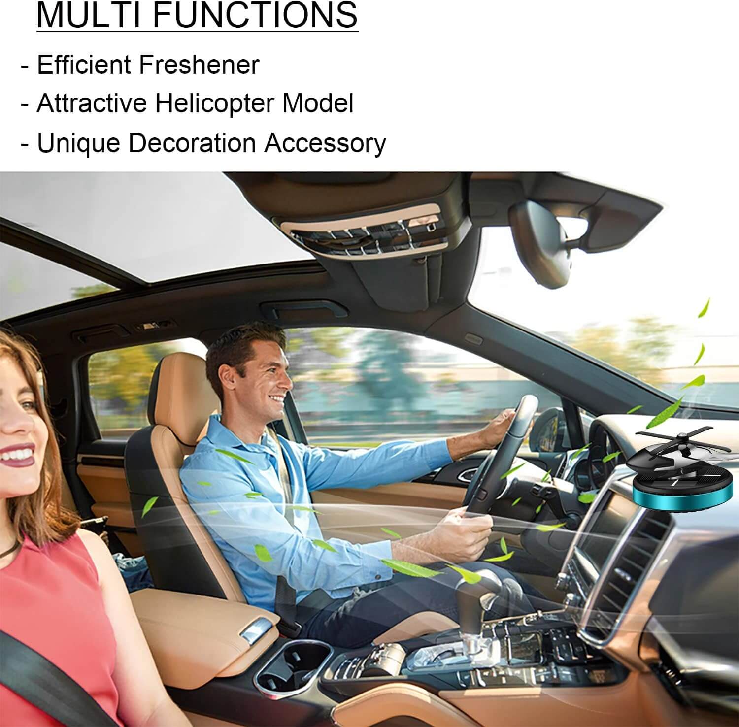 Car Air Freshener Diffuser – Solar Charge, Helicopter Model - MAYONAL STORE