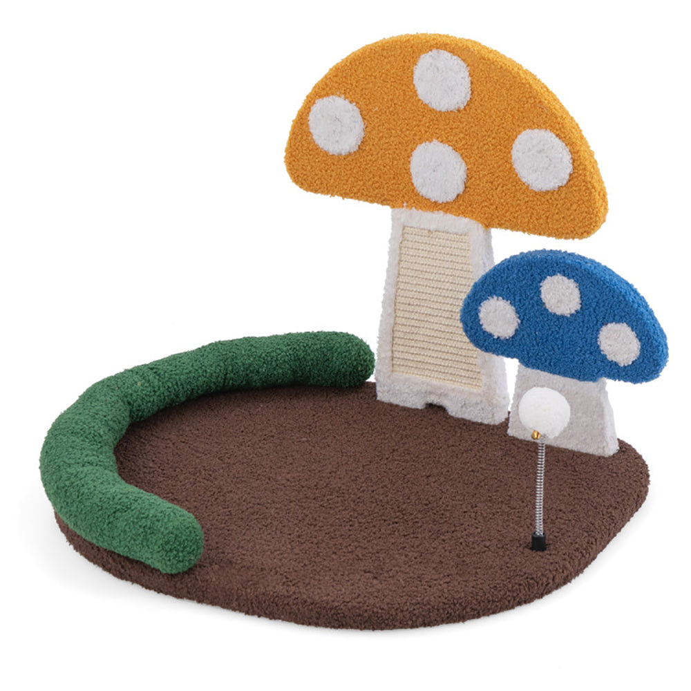 Mushroom Cat Bed Cat Claw Scratcher With Wide Bed And Sisal Scratch Panel - MAYONAL STORE