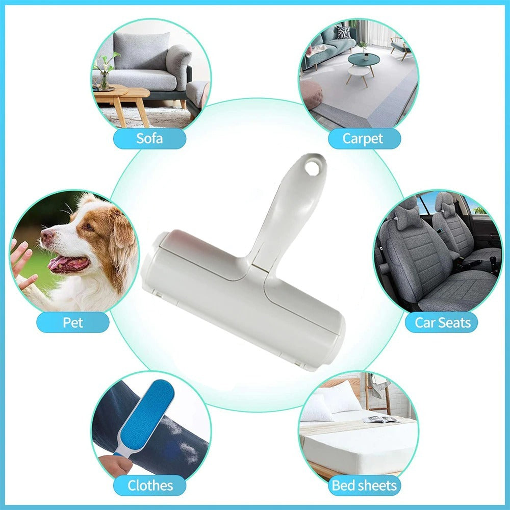 Pet Hair Roller Remover Lint Brush 2-Way Dog Cat Comb Tool Convenient Cleaning Dog Cat Fur Brush Base Home Furniture Sofa Clothe - MAYONAL STORE