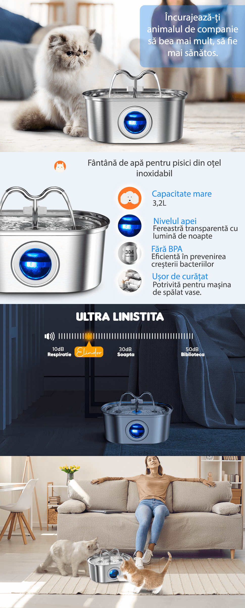 FOUNTAIN-TYPE AUTOMATIC FOR DOG AND CAT WITH PURIFICATION AND FILTRATION, 3.2L, MODEL WITH DOUBLE WATER - MAYONAL STORE