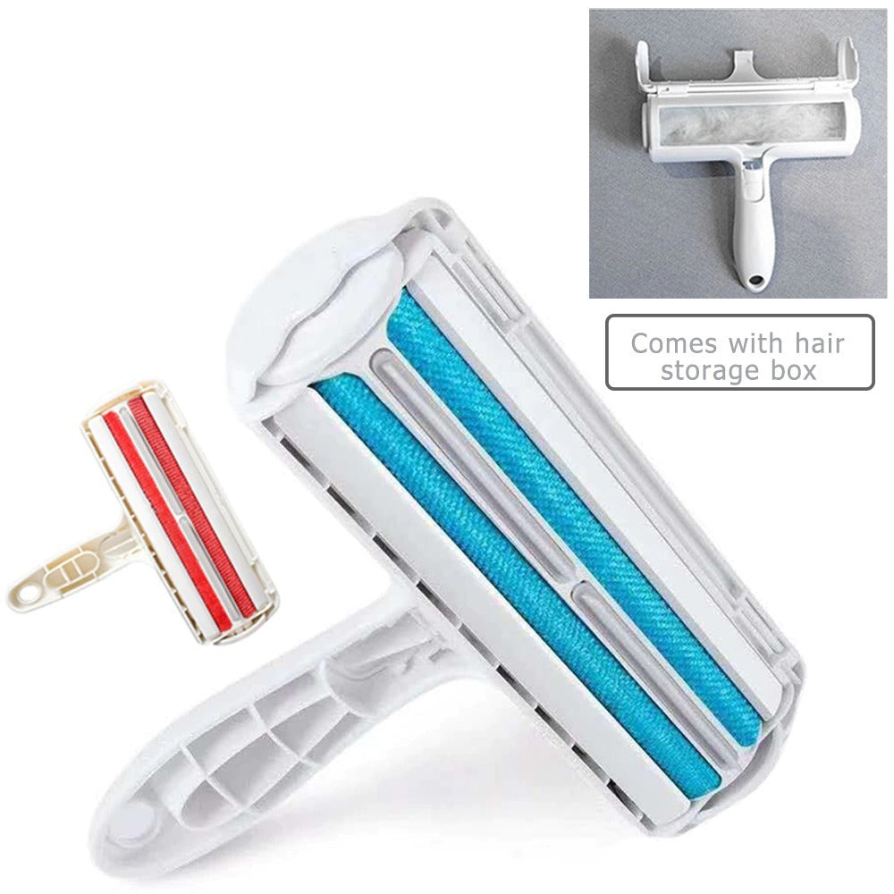 Pet Hair Roller Remover Lint Brush 2-Way Dog Cat Comb Tool Convenient Cleaning Dog Cat Fur Brush Base Home Furniture Sofa Clothe - MAYONAL STORE