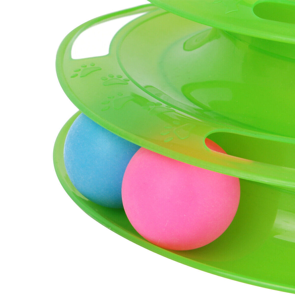 Pet Cat Crazy Ball Disk Interactive Toys Amusement Plate Trilaminar Funny Toy - MAYONAL STORE