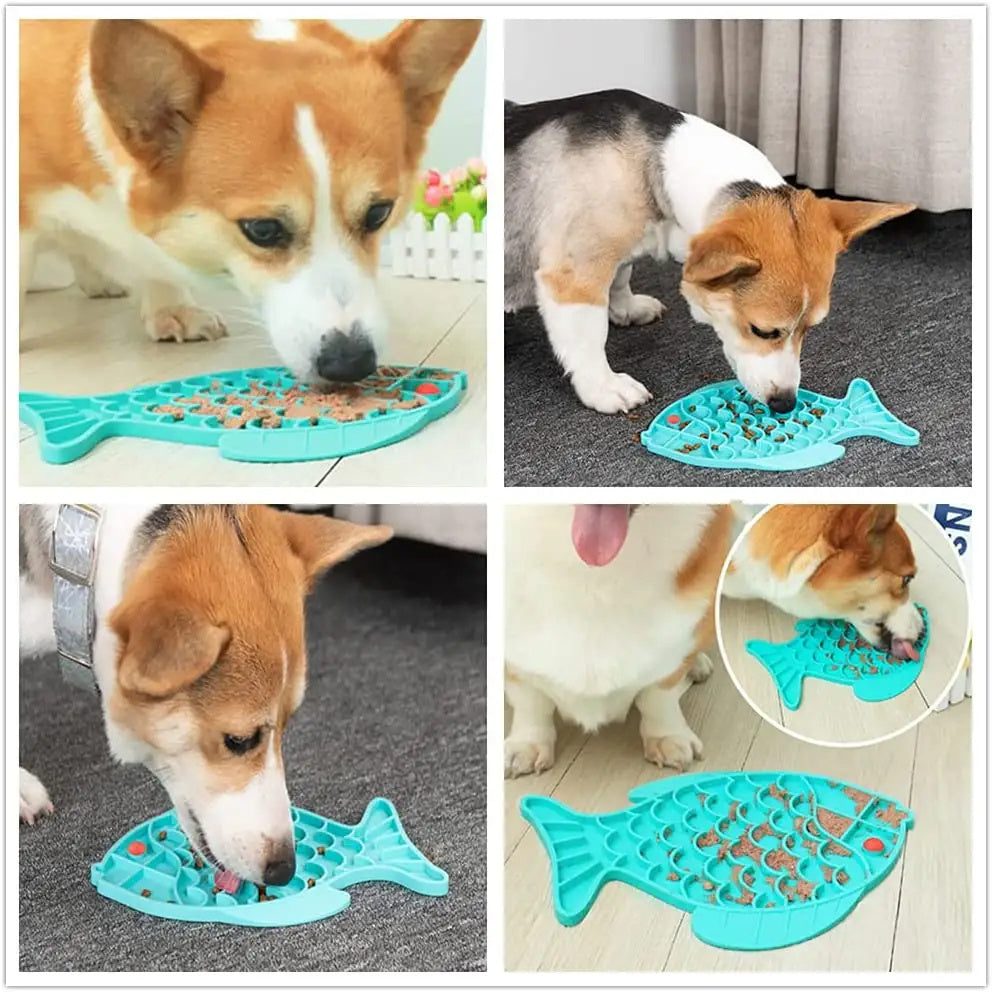 Silicone Lick Mat For Pet Dogs Slow Food Plate Rice Bowl For Small Medium Dog Anti Gulping Choking Feeder Puppy Treat Dispenser - MAYONAL STORE