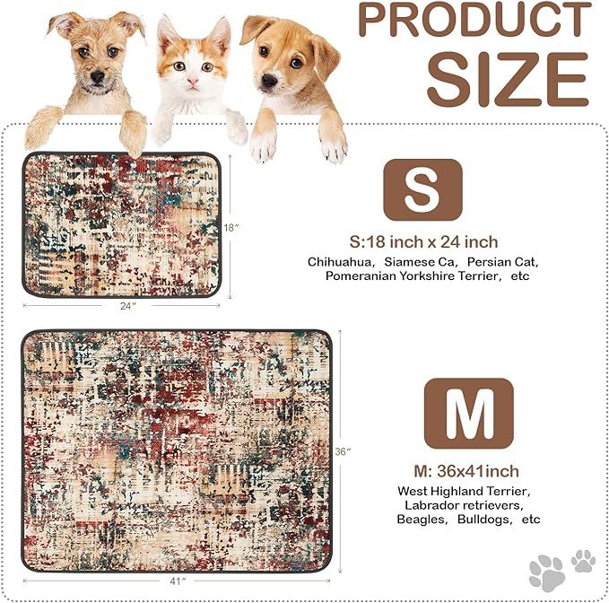 Qeils Washable Pee Pads For Dogs, 2 Pack Reusable Puppy Pads 18x24 Super Absorbent Leakproof Dog Training Pads, Non-Slip Potty Pads For Floor, Crate,Couch, Whelping Pads Litter Mat Puppy Supplies - MAYONAL STORE
