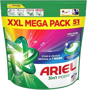 Ariel All-in-1 Pods Colour – 51 Washes, Bright Colours
