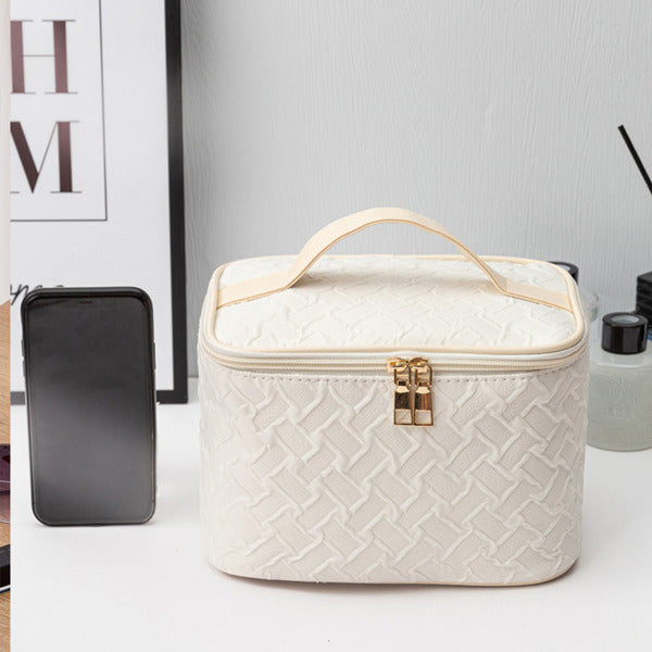 White Large Capacity Portable Travel Makeup Bag - MAYONAL STORE