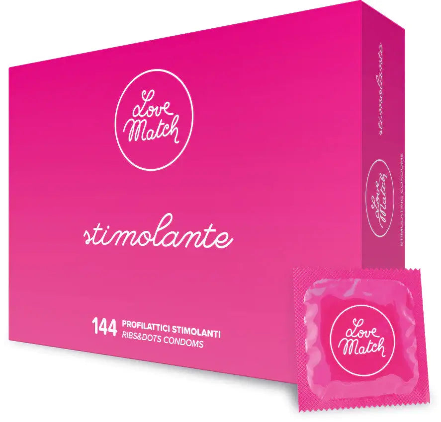 Professional Condoms, Love Match Stimulants, with Stripes and Dots in relief, 144 pcs - MAYONAL STORE