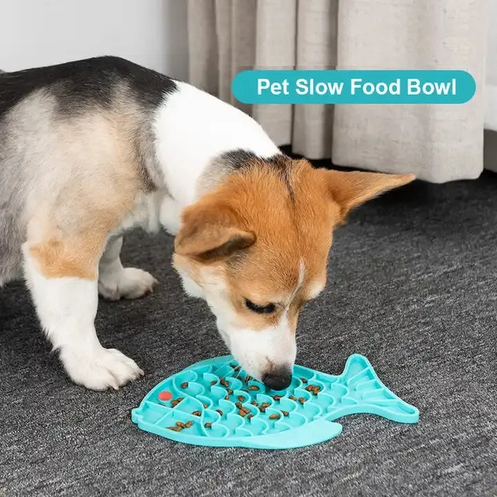 Silicone Lick Mat For Pet Dogs Slow Food Plate Rice Bowl For Small Medium Dog Anti Gulping Choking Feeder Puppy Treat Dispenser - MAYONAL STORE