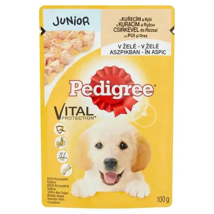 PEDIGREE JUNIOR, 100 g ENVELOPE, ALL SIZE, JUNIOR CHICKEN AND RICE