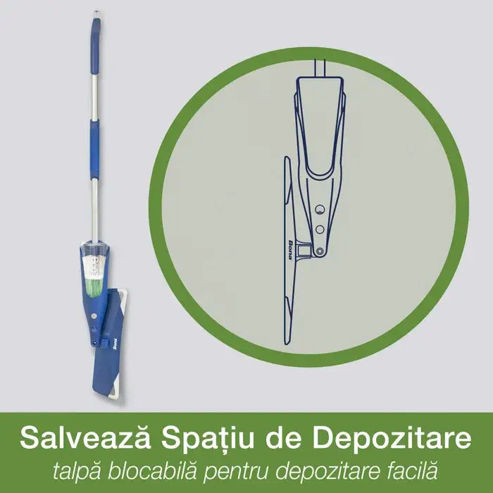 BONA SPRAY MOP FOR PARQUET AND CERAMICS + TAIL + TANK + SPRAY SYSTEM H129cm, 38.5 x 10 x 5 CM - MAYONAL STORE