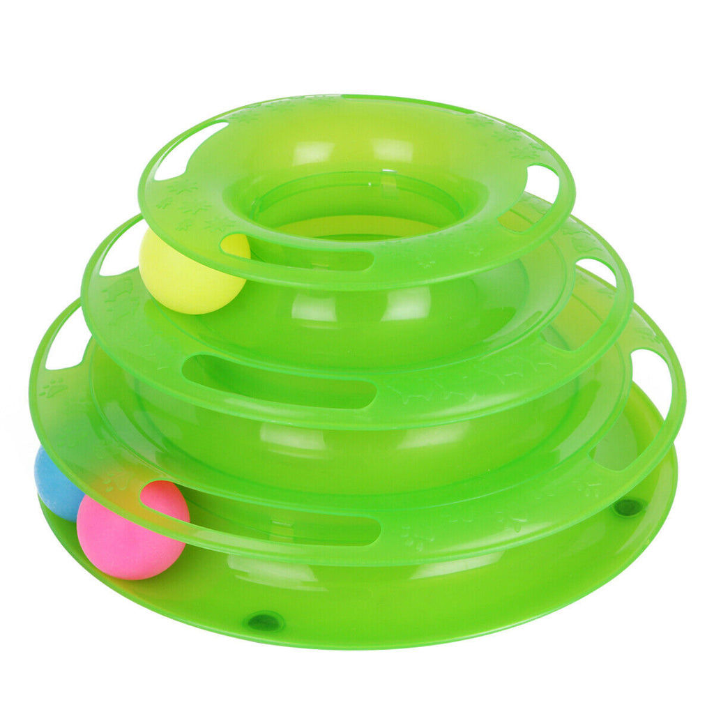 Pet Cat Crazy Ball Disk Interactive Toys Amusement Plate Trilaminar Funny Toy - MAYONAL STORE