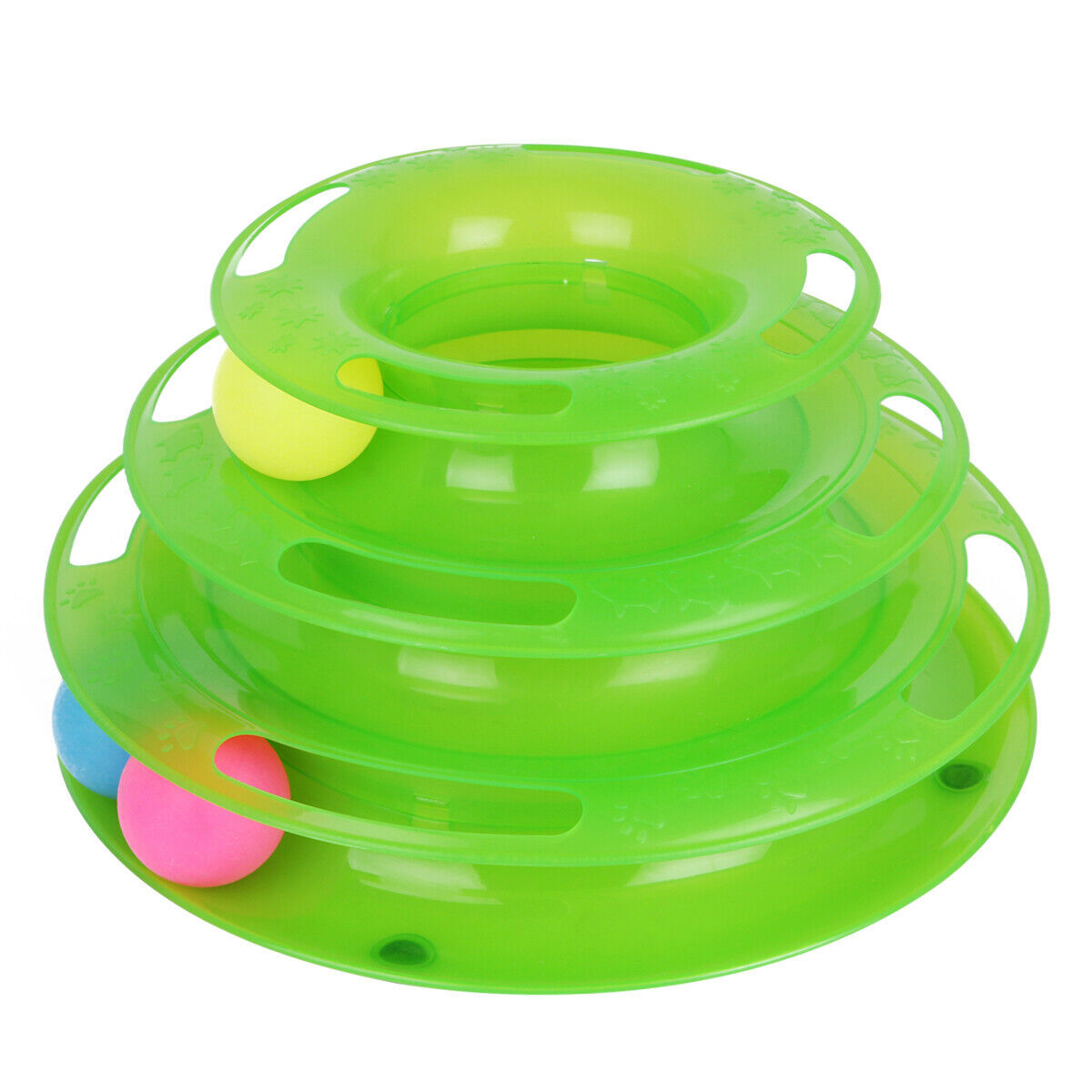 Pet Cat Crazy Ball Disk Interactive Toys Amusement Plate Trilaminar Funny Toy - MAYONAL STORE