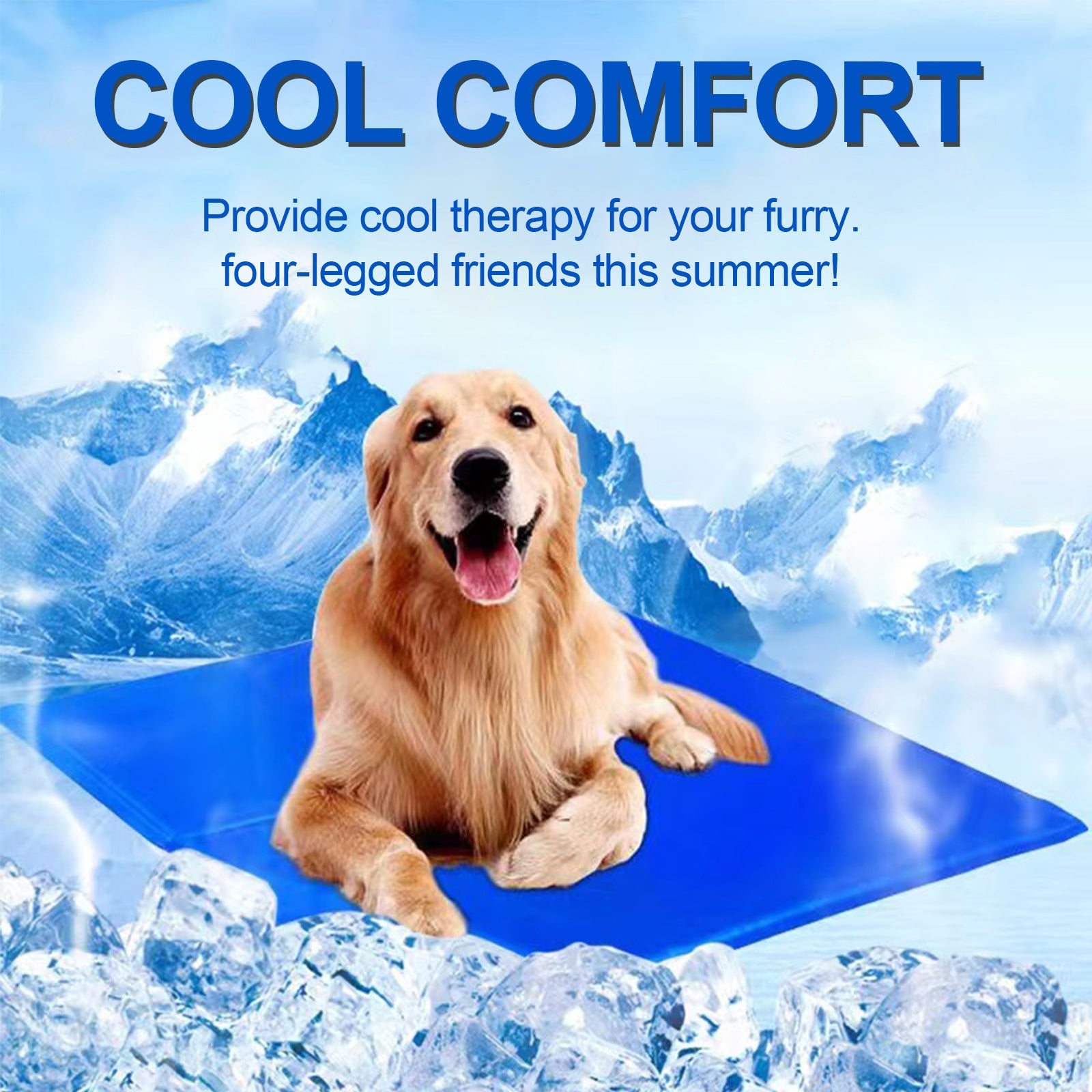 Dog Cooling Mat, Pet Cooling Mat For Dogs And Cats, Pressure Activated Dog Cooling Pad, No Water Or Refrigeration Needed, Non-Toxic Gel - MAYONAL STORE