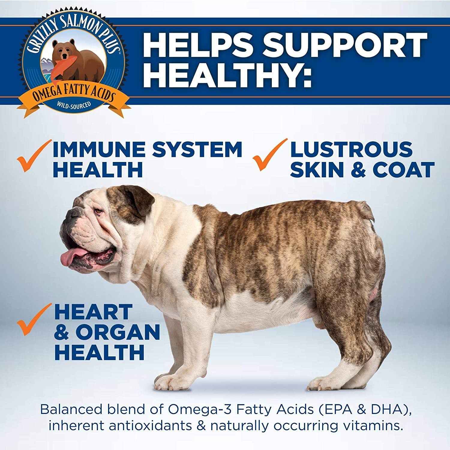 GRIZZLY PLUS HIGH OMEGA 6 ALASKAN SALMON OIL FOR DOGS AND CATS