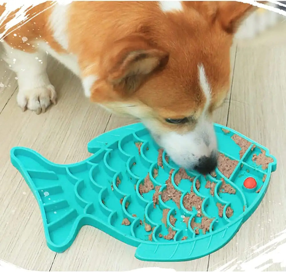 Silicone Lick Mat For Pet Dogs Slow Food Plate Rice Bowl For Small Medium Dog Anti Gulping Choking Feeder Puppy Treat Dispenser - MAYONAL STORE