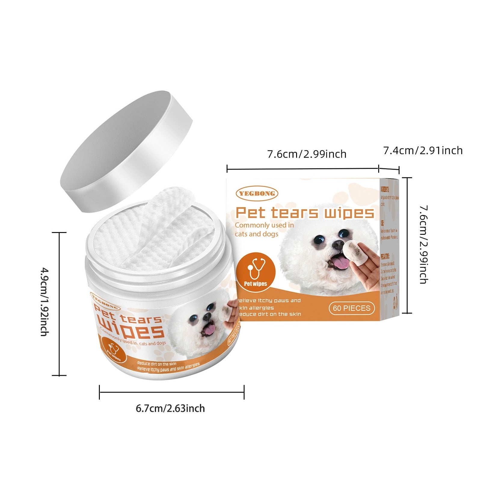 Yegbong Pet Wipes Clean, Dogs And Cats Tear Stains Eye Cleaning Wipe Eye Dirt Cotton Pad - MAYONAL STORE