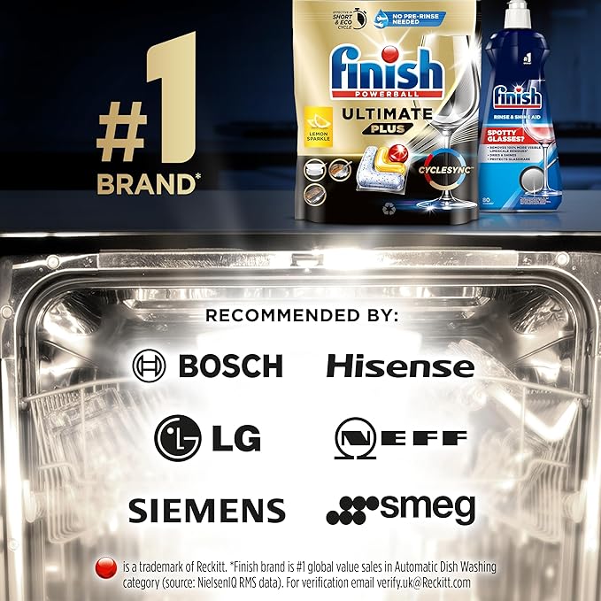 Finish Ultimate Plus 62 Tabs – Lemon, Tough on Grease