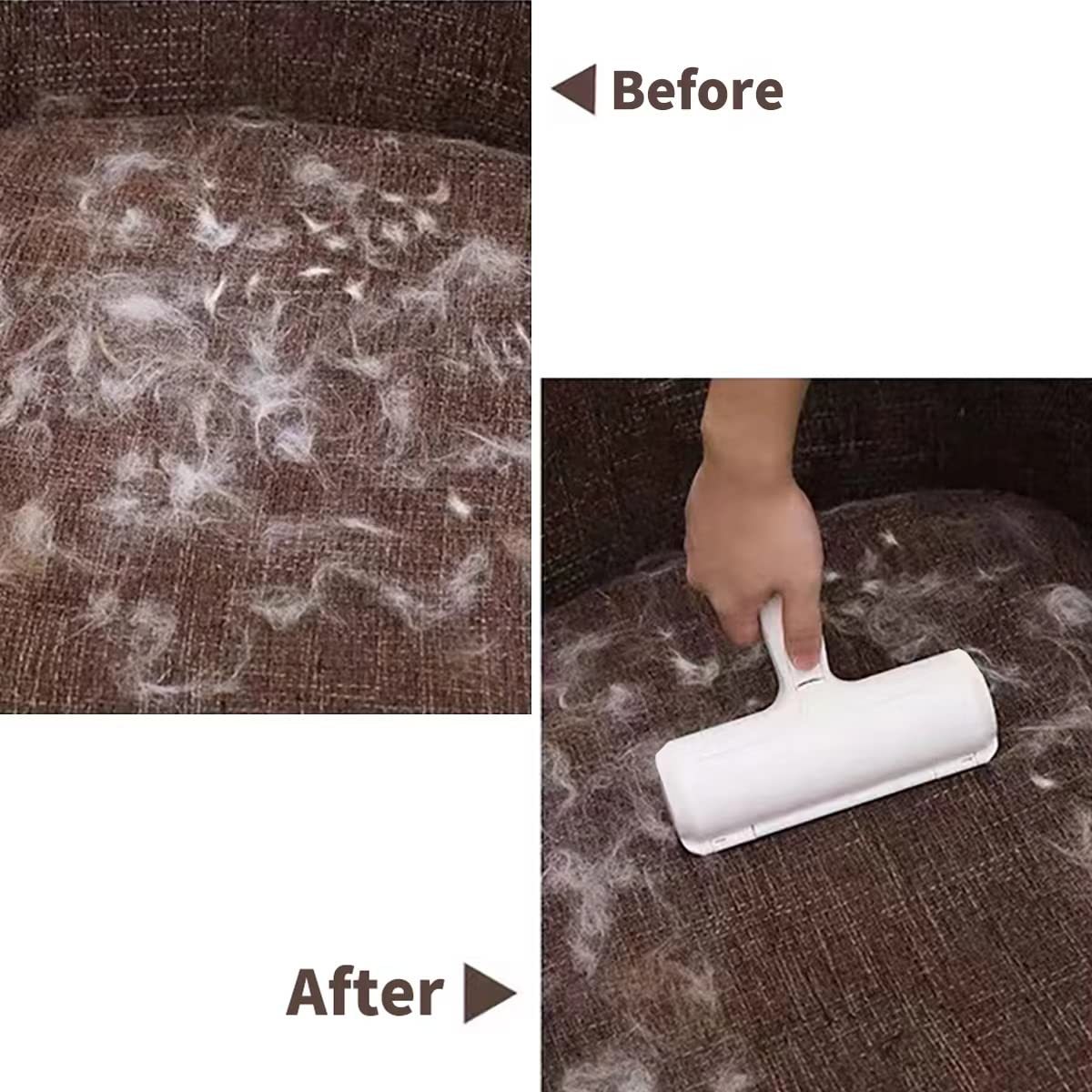 Pet Hair Roller Remover Lint Brush 2-Way Dog Cat Comb Tool Convenient Cleaning Dog Cat Fur Brush Base Home Furniture Sofa Clothe - MAYONAL STORE
