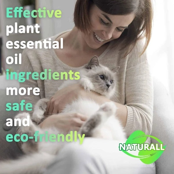 Flea And Tick Collar For Cats, 8 Months Of Cat Flea Collar Protection Made With Premium Plant Based Essential Oil Natural Treatment Prevention Free Comb And Prevention Treatment Drop - MAYONAL STORE