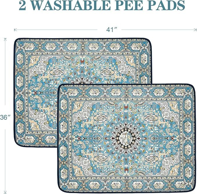 Qeils Washable Pee Pads For Dogs, 2 Pack Reusable Puppy Pads Super Absorbent Leakproof Dog Training Pads, Non-Slip Potty Pads For Floor, Crate, Couch, Whelping Pads Litter Mat Puppy Supplies - MAYONAL STORE