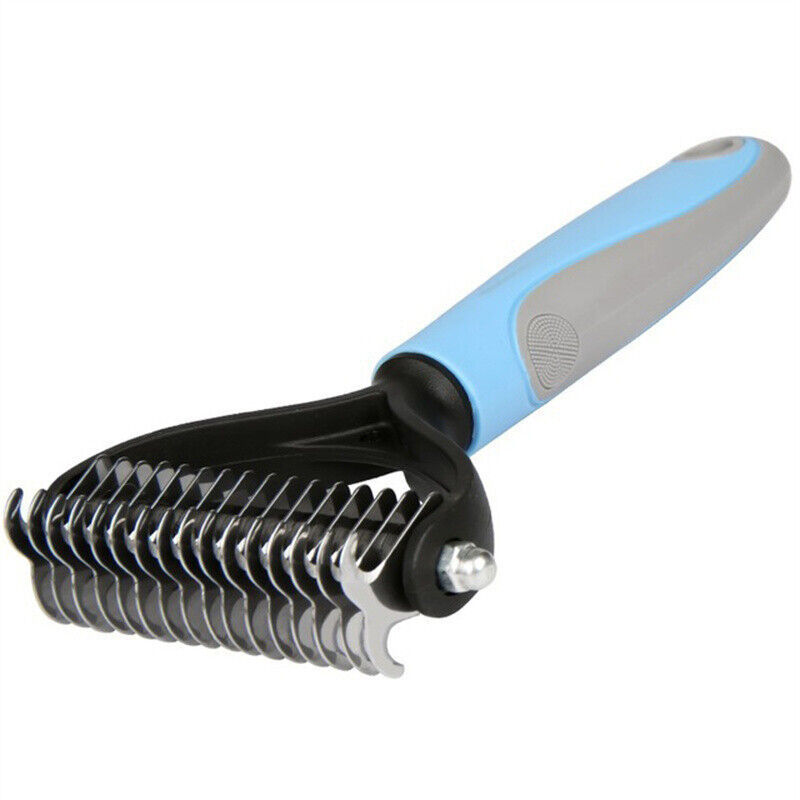 Grooming Brush For Pet Dog Cat Deshedding Tool Rake Comb Fur Remover Reduce 2-Side Dematting Tool For Dogs Cats Pets Grooming Brush Double Sided Shedding And Dematting Undercoat Rake Hair Removal Comb - MAYONAL STORE