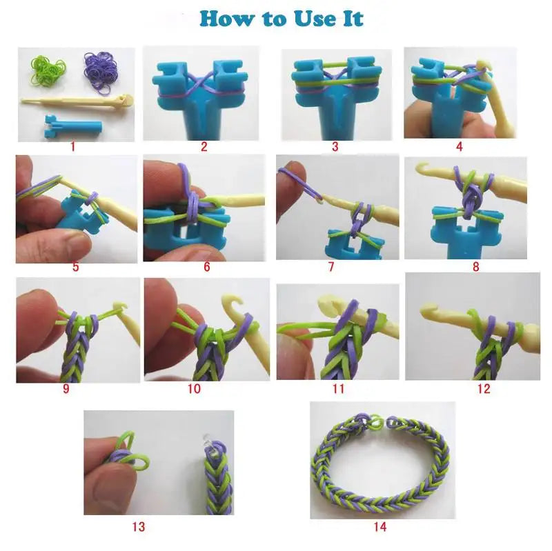 New! Hot Diy Loom Toys Rubber Bands Bracelet for Kids or Hair Rubber Loom Bands Refill Rubber Band Make Woven Bracelet DIY Gift