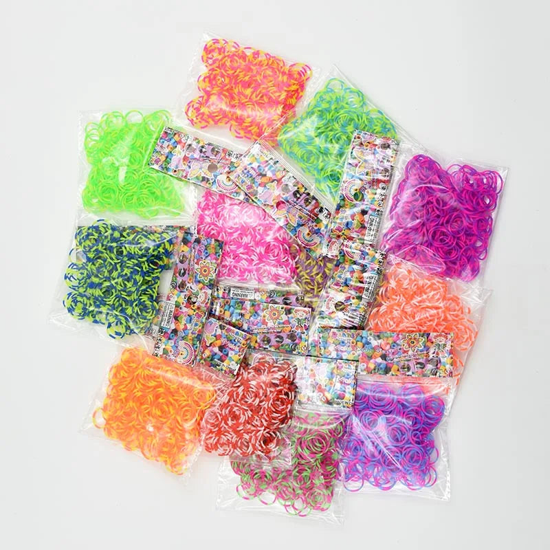 New! Hot Diy Loom Toys Rubber Bands Bracelet for Kids or Hair Rubber Loom Bands Refill Rubber Band Make Woven Bracelet DIY Gift