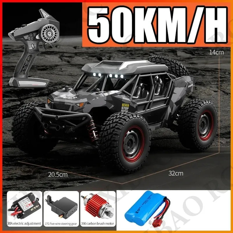 Rc Car Off Road 4x4 High Speed 70KM/H Remote Control Car with LED Headlight Brushless 4WD 1/16 Monster Truck Toys for Boys Gift
