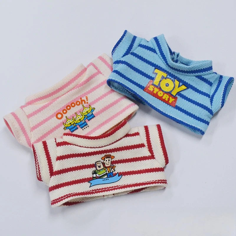 labubu clothes Summer Striped T-shirt Refreshing Set, Top and Shorts Change set, Daily outfits ,labubu accessories(No dolls)
