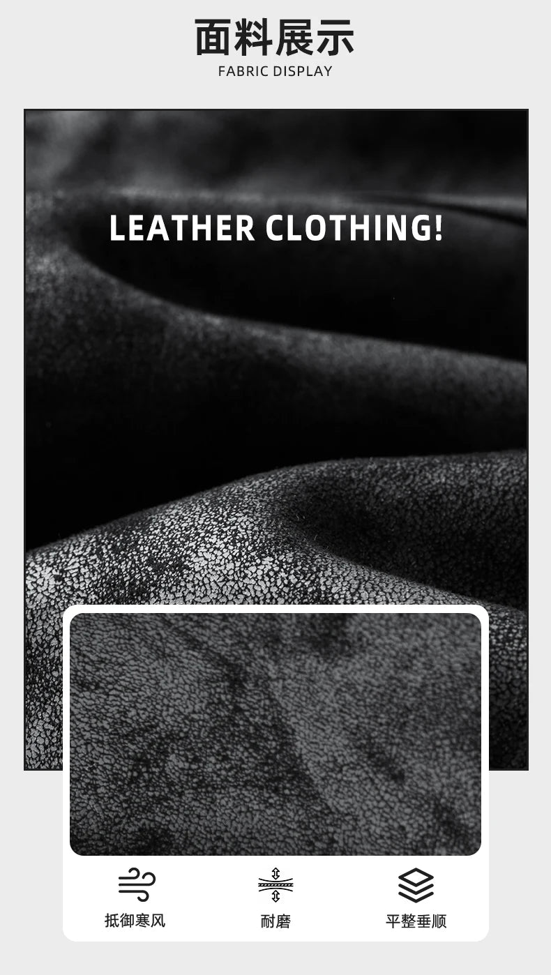 Men's Fleece Leather Motorcycle Short Jacket Imitation Fur Coat High Quality High Appearance Level Fur Integrated Flight Suit
