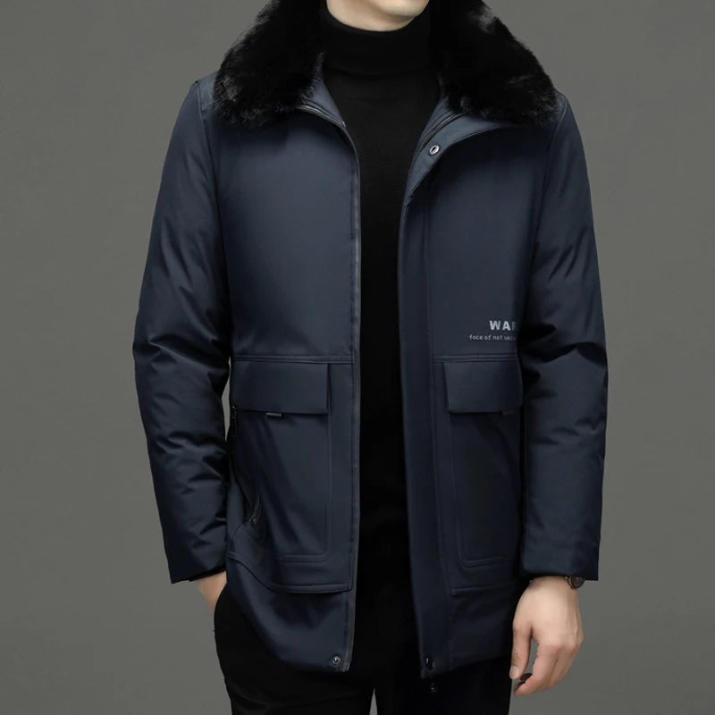 Top Grade Thick With Fur Hood Fashion Casual Designer Warm Parka Winter Coat Mens Newest Jacket Windbreaker Mens Clothes