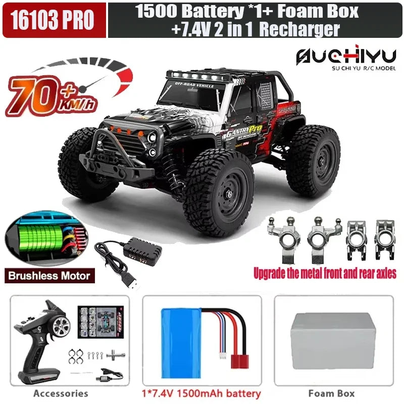 SCY or JJRC Q130 70KM/H 60KM/H 50KM/H  4WD RC Car with LED Remote Control Cars High Speed Drift Monster 4x4 Truck Rc Cars 144001