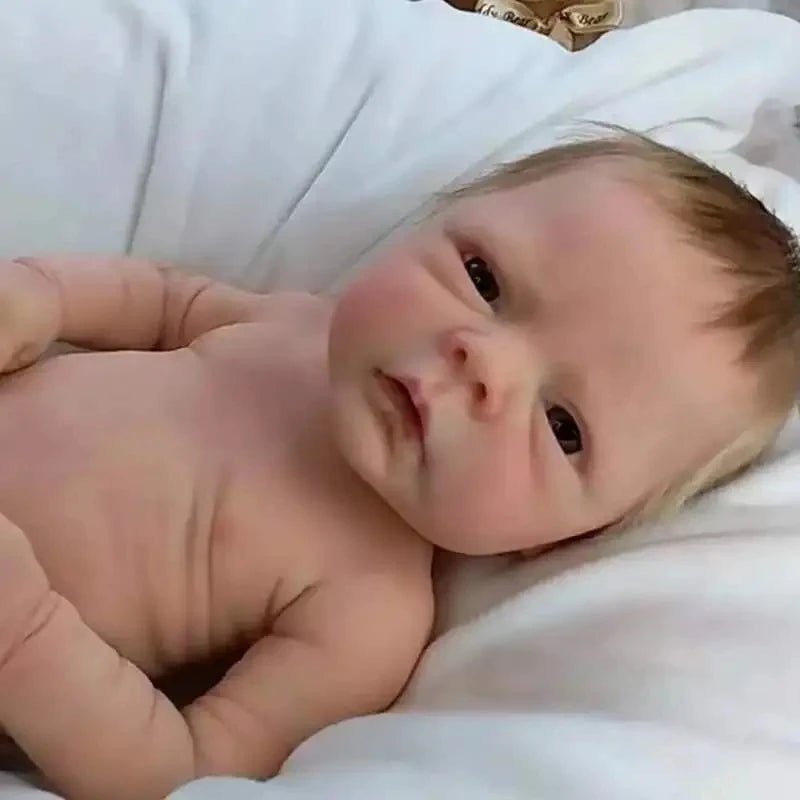 18inch Realistic Reborn Baby Dolls Blue Eyes Handmade Soft Boy full body vinyl baby Dolls High Quality bebe reborn Doll Gift